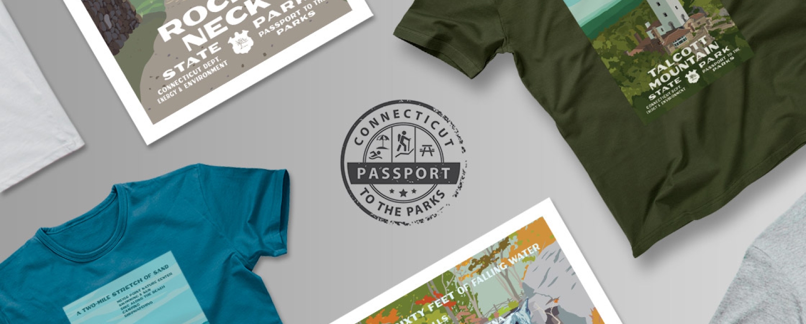 Imagen de camisetas y carteles con el lema "Ama tus parques"