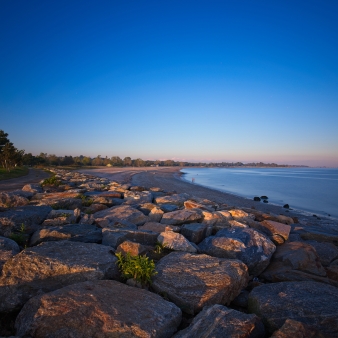 Beach and shoreline view of Sherwood Island State Park